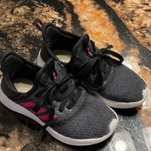 Adidas Kids Black and Pink Sneakers